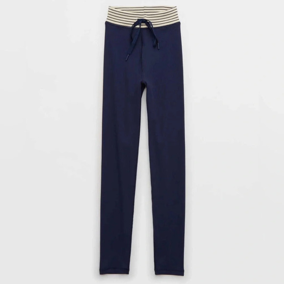 NWT Aerie Offline Womens Navy Ribbed 7/8 Legging Drawstring - Size Small - Picture 4 of 11